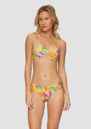 s.Oliver Bikinihose mit floralem Muster - gelb