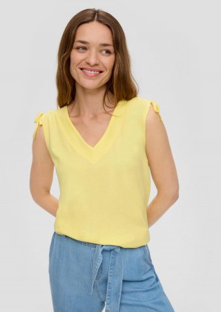 s.Oliver Ärmelloses Shirt mit Bindedetail an der Schulterpartie - gelb