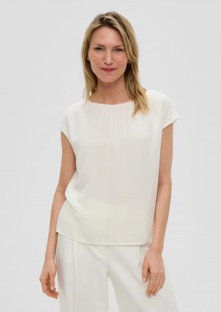 s.Oliver Chiffonbluse mit Raffung - ecru