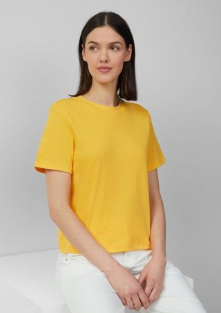 s.Oliver T-Shirt aus Interlockjersey mit Rundhalsausschnitt - zitrone