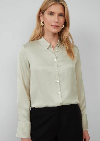 s.Oliver Hemdbluse aus Satin - beige