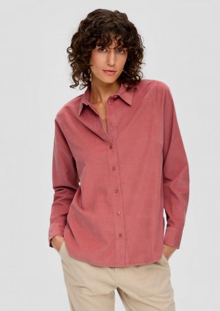 s.Oliver Hemdbluse aus Feincord - papaya
