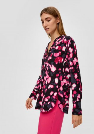 s.Oliver Longbluse aus reiner Viskose - schwarz