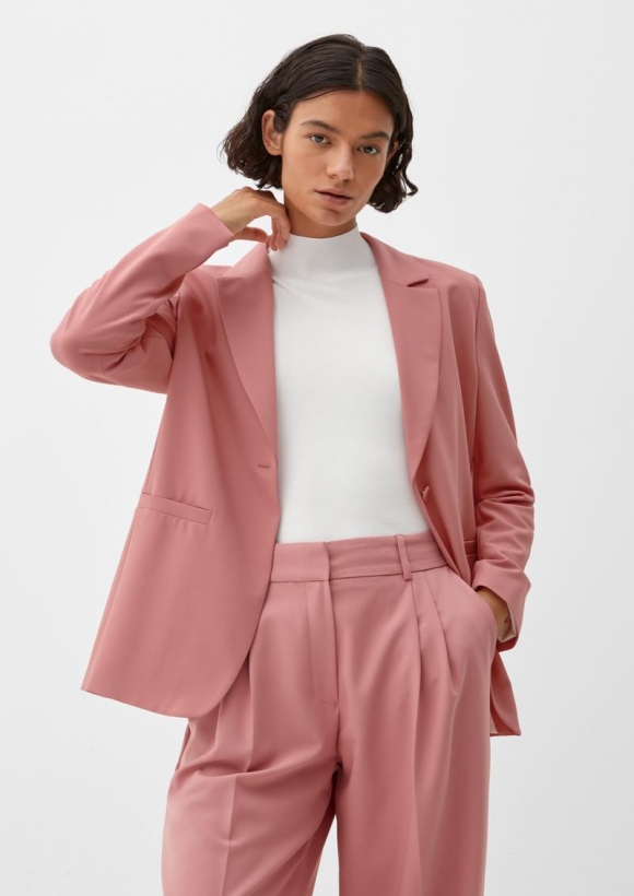 s.Oliver Blazer in Crêpe-Qualität - rosa