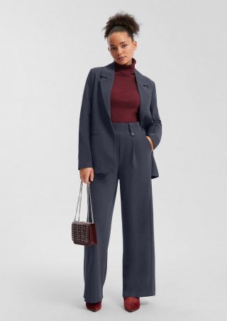 s.Oliver Blazer mit Reverskragen aus Interlockjersey - tiefblau