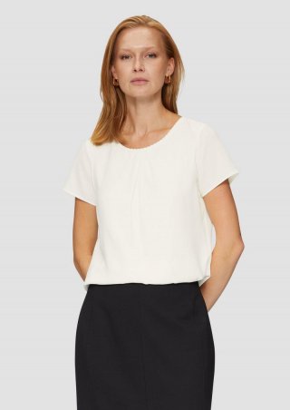 s.Oliver Bluse mit Schmuckkante - ecru