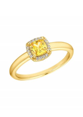 s.Oliver Vergoldeter Ring mit Zirkonia-Stein - gold