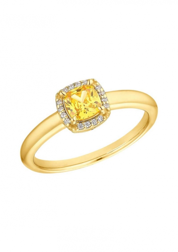 s.Oliver Vergoldeter Ring mit Zirkonia-Stein - gold