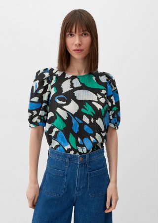 s.Oliver Bluse aus Viskosemix - schwarz