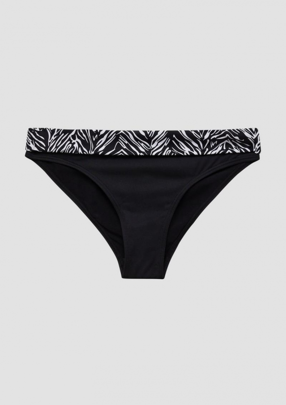 s.Oliver Mix & Match Bikinihose mit Animal-Print - schwarz