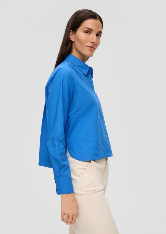 s.Oliver Bluse aus Popeline - royalblau