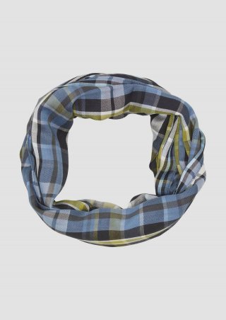 s.Oliver Karierter Loop-Schal aus Modalmix - navy