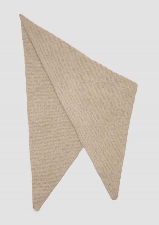 s.Oliver Triangel-Schal mit Strickmuster - hellbraun