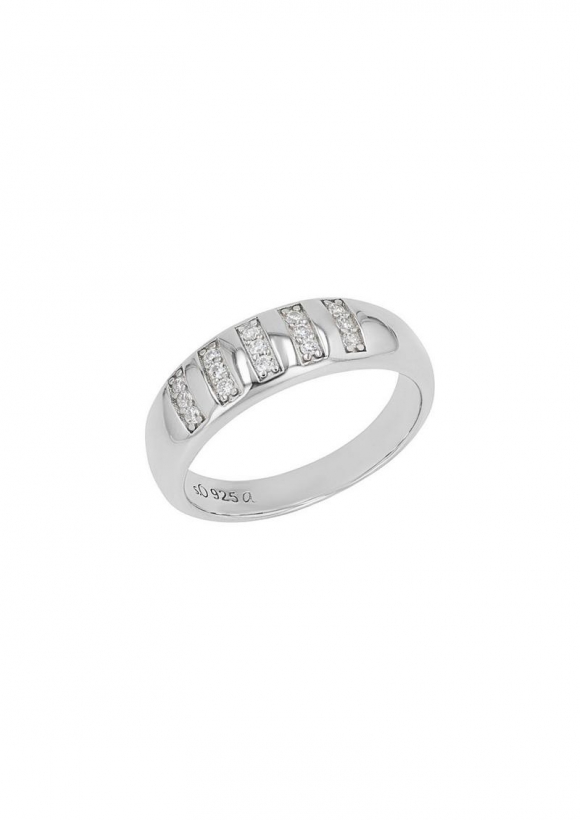 s.Oliver Silber-Ring mit Zirkonia-Steinen - silber