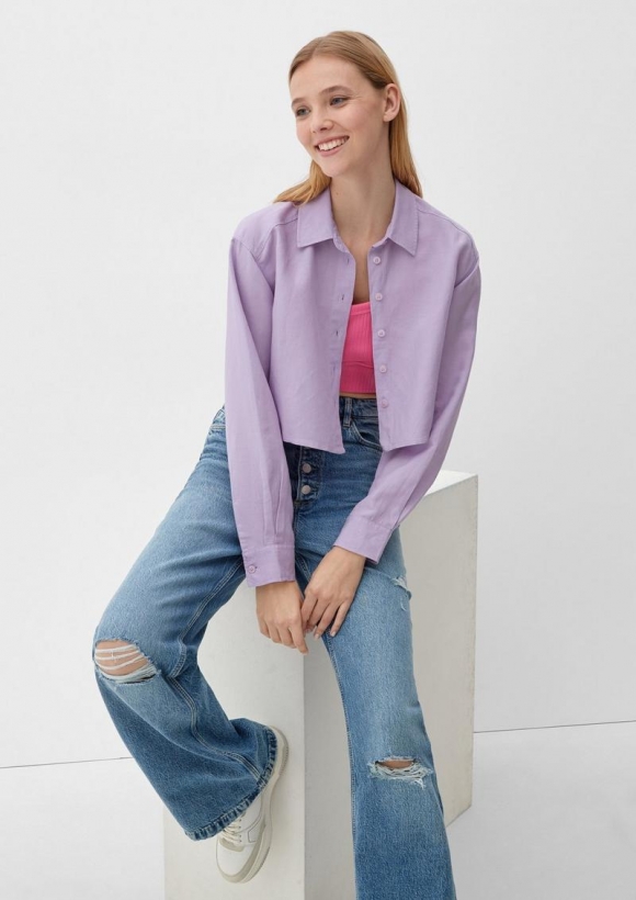 s.Oliver Bluse im Boxy-Schnitt - lavendel