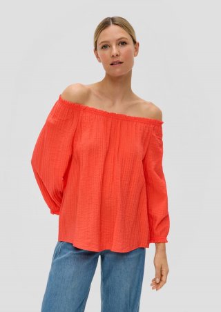 s.Oliver Off-Shoulder-Bluse aus Viskosemix - koralle