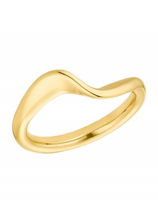 s.Oliver Geschwungener Edelstahl-Ring - gold