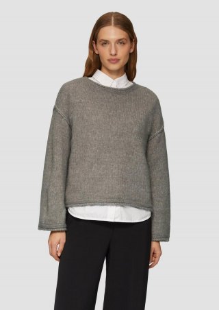 s.Oliver Strickpullover mit weiten Ärmeln im Relaxed Fit - karamell