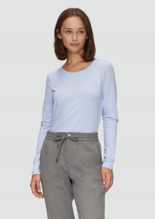 s.Oliver Longsleeve im Slim Fit - hellblau