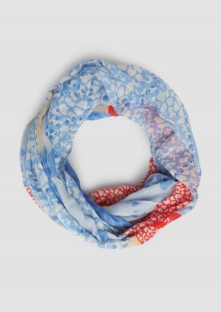 s.Oliver Snood mit All-over-Print - hellblau