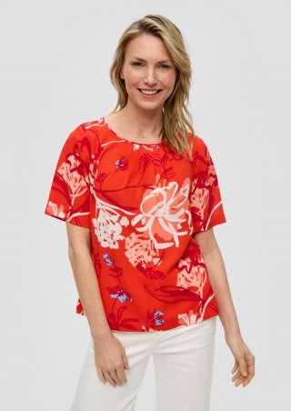 s.Oliver Bluse mit All-over-Print - preiselbeere
