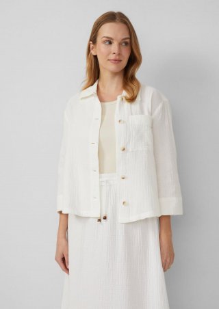 s.Oliver Blusen-Overshirt aus Musselin - creme