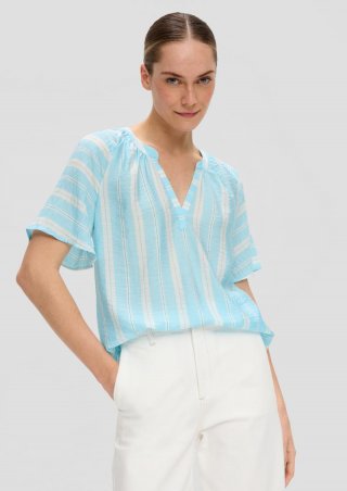 s.Oliver Luftige Bluse aus Viskosemix in Crêpe-Optik - ecru