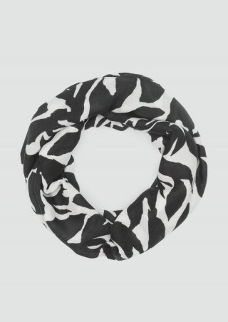 s.Oliver Gemusterter Loop-Schal aus Viskose - navy