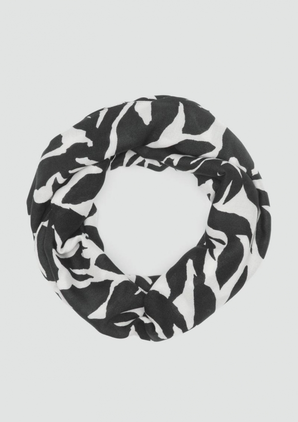 s.Oliver Gemusterter Loop-Schal aus Viskose - navy