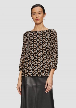 s.Oliver Chiffonbluse mit 3/4-Arm - schwarz