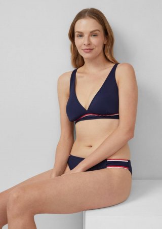 s.Oliver Triangel-Bikini-Top mit Zierborte - navy