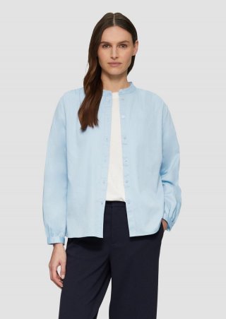 s.Oliver Satinbluse mit Raffungen - hellblau