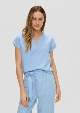 s.Oliver Blusenshirt aus Leinenmix - himmelblau