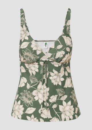 s.Oliver Floral gemustertes Tankini-Top Mix & Match - olivgrün