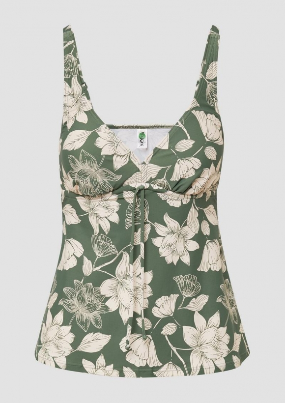 s.Oliver Floral gemustertes Tankini-Top Mix & Match - olivgrün
