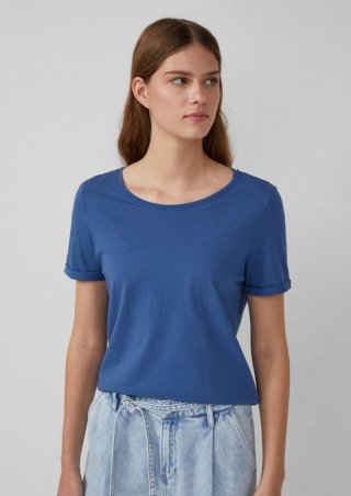 s.Oliver T-Shirt mit Ärmelumschlag - royalblau