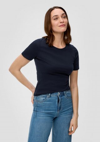 s.Oliver Jerseyshirt mit Rundhalsausschnitt - navy