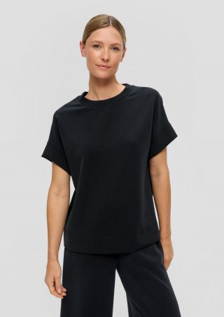 s.Oliver T-Shirt aus Scuba - schwarz