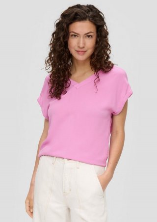 s.Oliver Viskosebluse im Relaxed Fit mit Cut-out-Detail - rosa