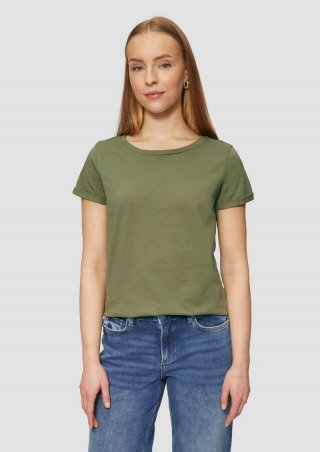 s.Oliver Jerseyshirt mit Crew Neck - olivgrün