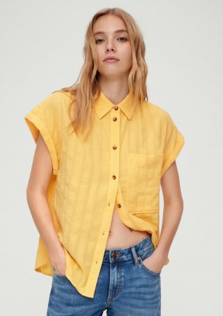 s.Oliver Oversize-Bluse aus Baumwolle - vanille