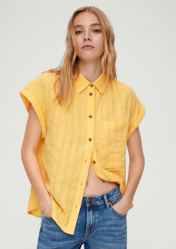 s.Oliver Oversize-Bluse aus Baumwolle - vanille