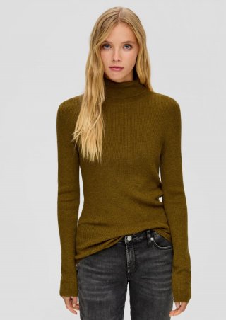 s.Oliver Rollkragenpullover aus Feinstrick - guacamole