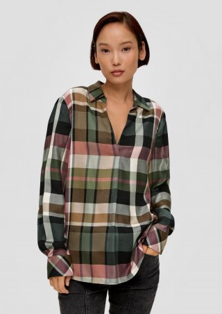 s.Oliver Twillbluse aus Modalmix - mehrfarbig