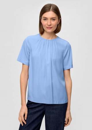 s.Oliver Bluse aus schimmerndem Viskosetwill - hellblau