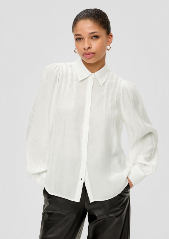 s.Oliver Bluse mit Raffung - creme