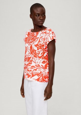 s.Oliver Viskosebluse mit Rückenausschnitt - hellorange