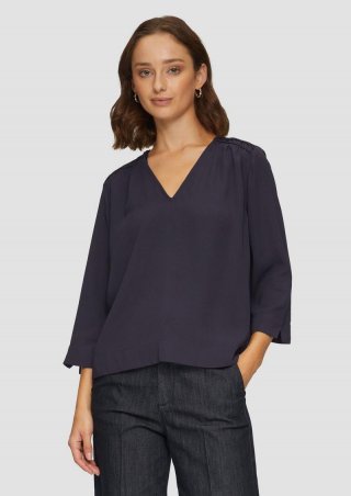 s.Oliver Bluse mit Smok-Detail - navy