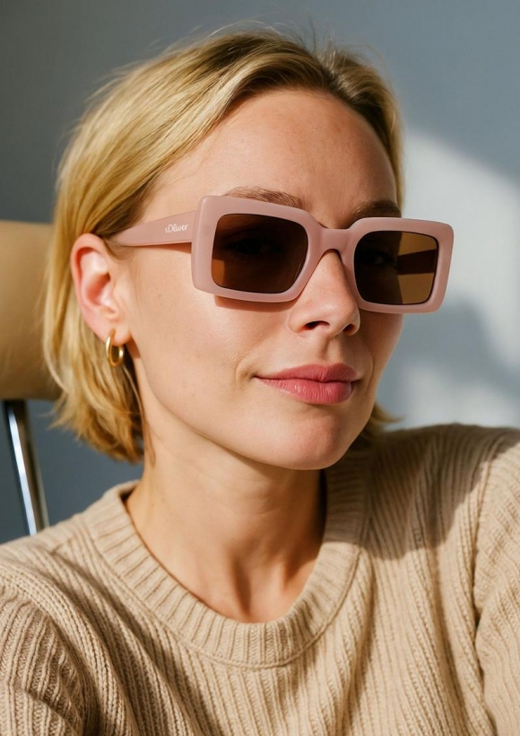 s.Oliver Sonnenbrille mit eckigem Rahmen - perlmuttrosa