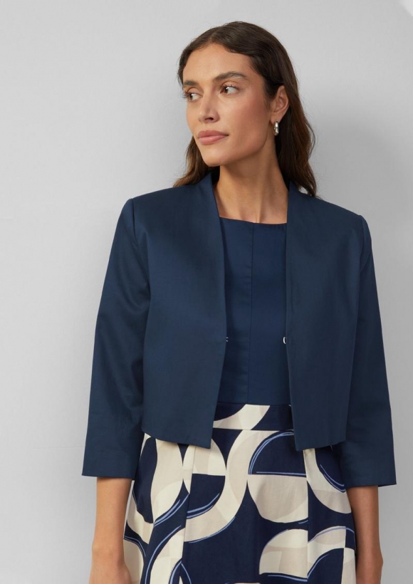 s.Oliver Verkürzter Blazer mit 3/4-Ärmeln - navy